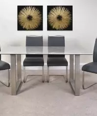Rico Table with 4 Grey Chairs